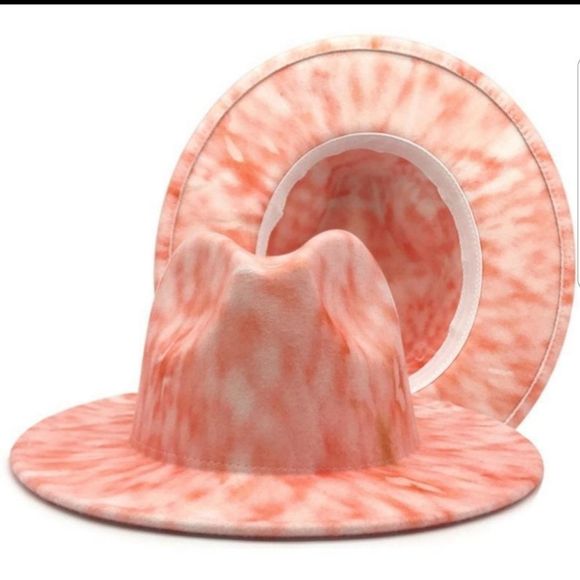 Accessories - Tie Dye Orange and Cream Fedora